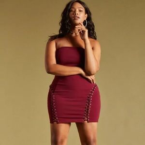 Plus size Forever 21 Lace up tube dress